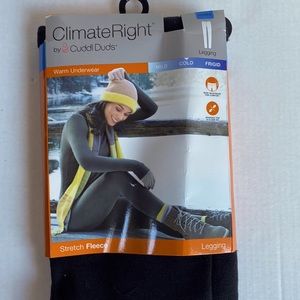 Cuddl Duds stretch fleece leggings. Size 3X. New in package. Black.
